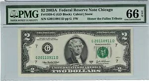 2003A $2 �A�M���������� �V�J�S G20110911D - 9/11 �g���r���[�g - PMG-66 UNC