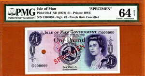 } 1972 QEII 1 |h SPECIMEN TC *X^[h* sbN-29s1 Ch UNC PMG 64