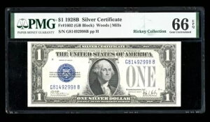 DBR 1928-B $1 Vo[ t@j[obN WF Fr. 1602 GB ubN PMG 66 EPQ VAԍ G81492998B