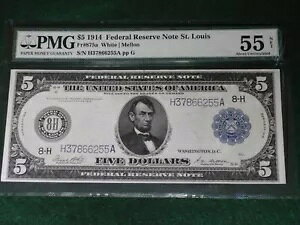 1914 $5 FRN u[V[  8-H H-A ^Cv 1 AU55