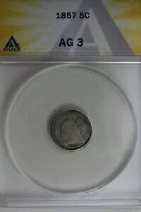1857 .05 ANACS AG 3 �n�[�t �_�C���A�V�[�e�b�h ���o�e�B �n�[�t �_�C��
