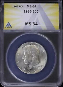 1965 50c PlfB n[t 1/2 h ANACS MS 64 (BU ) XgCNX[