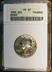 1953 25c �V���o�[ ���V���g�� �N�H�[�^�[ 67 ANACS # 1046866 �I���W�i�� �z���_�[ + �{�[�i�X