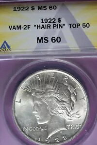 1922 ANACS VAM-2F �w�A�s�� �g�b�v 50 �s�[�X�_���[ #B46548