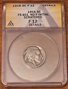 1916 US obt@[ jbP - FS401 No F oGeB - ANACS F12 O[g RC + 