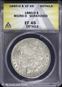 1880-O $1 �����K�� �V���o�[ �_���[ ANACS EF 45 �ڍ� |�}�C�N���I�[XF