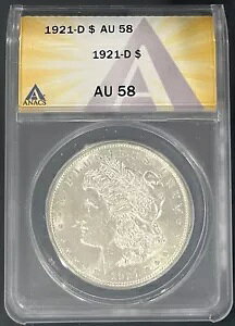 1921-D $1 ���[�K�� �V���o�[ �_���[ ANACS AU 58 ��N�̃��[�K���A�f���o�[�����ǂ̂�