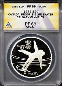 1987 $20 シルバー カナダ オリンピック フィギュア スケート選手 PF69DCAM ANACS # 7696085 + ボーナス