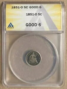 1851-O ANACS G6 ���o�e�B �V�[�e�b�h �n�[�t�_�C�� H10c - �j���[�I�[�����Y�~���g