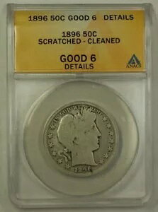 1896 US o[o[ Vo[ n[t_[ 50c RC ANACS G-6 ڍ׏ N[jOς