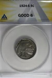 1924-S .05 ANACS G 6 �o�b�t�@���[ �j�b�P���A�C���f�B�A�� �j�b�P���A5 �Z���g �s�[�X