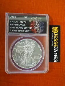 2021 $1 AJ Vo[ C[O ANACS MS70 t@[Xg XgCN j[C[Y GfBV ^Cv 1