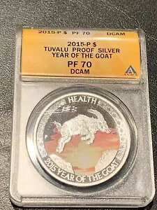 �c�o��: 2015 $1 �J���[ 1 �I���X �v���[�t �V���o�[ ���M�N ANACS PF 70 !