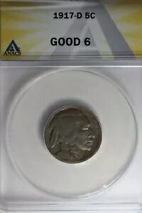 1917-D .05 ANACS G 6 �o�b�t�@���[ �j�b�P���A�C���f�B�A�� �j�b�P���A5 �Z���g �s�[�X