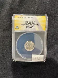 1964-D [Yxg _C ANACS MS65 J[u Nbv F 10c
