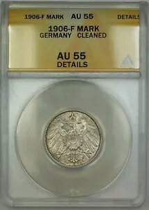 1906-F �h�C�c 1M �}�[�N �V���o�[ �R�C�� ANACS AU-55 �ڍ׃N���[�j���O�ς�