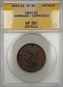 1842 �҂ݍ��݃w�A ���[�W �Z���g 1c �R�C�� ANACS VF-30 �ڍ� �������H PRX