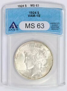 1924�N ANACS �V���o�[�s�[�X�_���[ VAM-1S UNC �o���G�e�B�R�C�� MS63