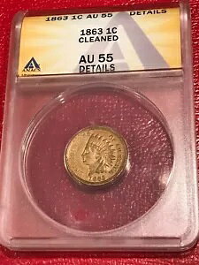 ANACS AU55 ڍ 1863 CfBA wbh 1 Zg-SEP778