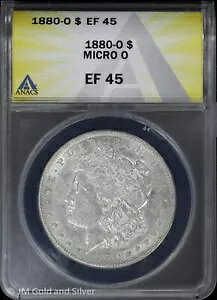 1880-O $1 �����K�� �V���o�[ �_���[ ANACS EF 45 |�}�C�N���I�[XF