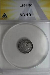 1854 .05 ANACS VG 10 �n�[�t �_�C���A�V�[�e�b�h ���o�e�B �n�[�t �_�C��