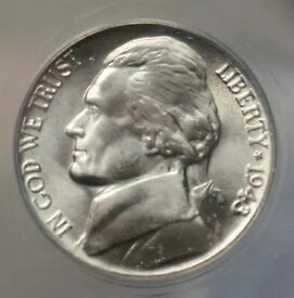 1943-P シルバー ジェファーソン ニッケル ANACS MS66 ブレザー 5.5 ステップ {#BRY11}