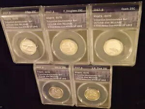 2017 -S クォーター 5 コイン セット ファースト ストライク ANACS EU 70