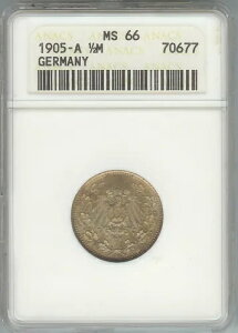 �h�C�c - 1/2 �}�[�N 1905A MS66 - ANACS �F��