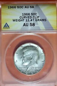 1966- �P�l�f�B �n�[�t�_���[ ANACS AU58 �J�[�u �N���b�v �d�� 11.47 �O���� 50c #B40816