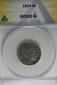 1924 .05 ANACS G 6 �o�b�t�@���[ �j�b�P���A�C���f�B�A�� �j�b�P���A5 �Z���g �s�[�X