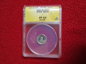 XyC 100 ptas 1991 CELESTINO MUTIS Discovery of America .925 Vo[ Anacs PF63