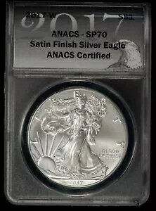 2017-W 1 �I���X �A�����J�� �V���o�[ �C�[�O�� �T�e���d�グ - �o�[�j�b�V���h - ANACS SP 70 - X2263