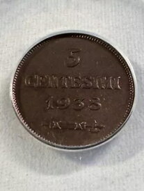 1938年 サンマリノ 5 センテシミ グレーデッド MS 65 RB by ANACS Low Mintage