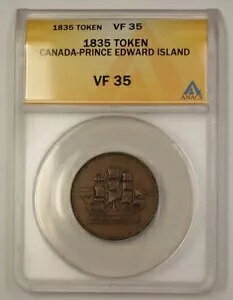 1835 年 カナダ プリンス エドワード島 トークン ANACS VF-35