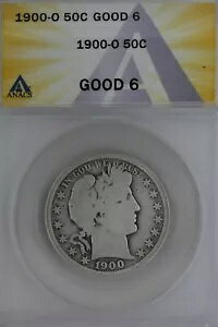 1900-O .50 ANACS G 6 �o�[�o�[ �n�[�t�_���[�A���o�e�B �w�b�h �n�[�t�A50 �Z���g