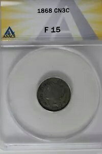 1868 .03 ANACS F 15 3 �Z���g �j�b�P���A���o�e�B 3 �Z���g �s�[�X