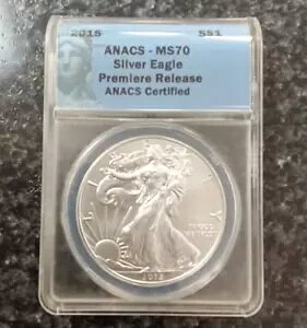 2015 �A�����J�� �V���o�[ �C�[�O���F�� ANACS MS70 �v���~�A �����[�X * XSES313