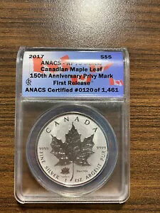 2017 �J�i�_�Y�V���o�[ ���[�v�� ���[�t $5 150th Ann.�v���C�x�[�g�}�[�N ANACS RP 70 DCAM #/1461