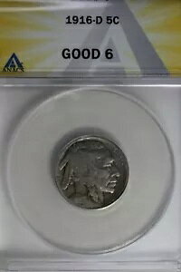 1916-D .05 ANACS G 6 �o�b�t�@���[ �j�b�P���A�C���f�B�A�� �j�b�P���A5 �Z���g �s�[�X