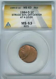 1984-D �����J�[���L�O�� �Z���g�G���[ 60% �I�t�Z���^�[ ANACS MS63RD -SS535