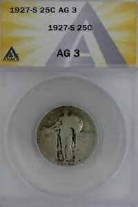 1927-S .25 ANACS AG 3 X^fBO oeB NH[^[AoeB 25 Zg