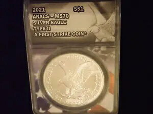 2021 $1 イーグル フラッグ ラベル ファースト ストライク ANACS MS 70