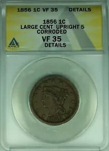 1856 �҂ݍ��݃w�A ���[�W �Z���g 1c �R�C�� �A�b�v���C�g 5 ANACS VF-35 �f�b�c ���H (38A)