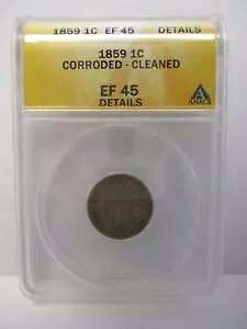 �A�����J �C���f�B�A�� �w�b�h �Z���g 1859 ANACS EF 45 �f�B�e�[�� ���H���ς�*