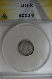 1858 .05 ANACS G 6 �n�[�t�_�C���A�V�[�e�b�h ���o�e�B �n�[�t�_�C��