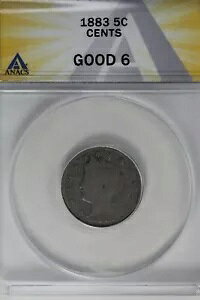 1883 .05 ANACS G 6 �Z���g ���o�e�B �j�b�P���AV �j�b�P���A5 �Z���g �s�[�X
