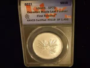 2011 $ 10 �J�i�f�B�A�� ���[�v�� ���[�t �t�@�[�X�g �����[�X ANACS SP 70