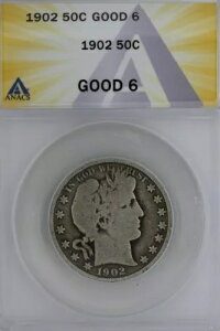 1902 .50 ANACS G 6 �o�[�o�[ �n�[�t�_���[�A���o�e�B �w�b�h �n�[�t�A50 �Z���g