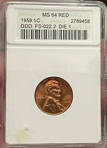 1959 �����J�[�� �Z���g WDDO-001- FS-022.2 �_�C #1 ANACS MS64 ���b�h BU �Â������ȃX���u