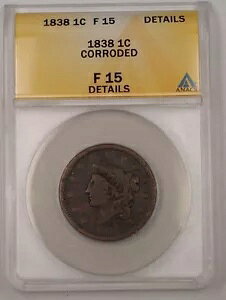 1838 US �R���l�b�g �w�b�h ���[�W �Z���g 1c �R�C�� ANACS F-15 �ו������H